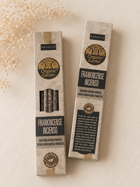 Incienso de olíbano Organic Garden, otra vista de la caja