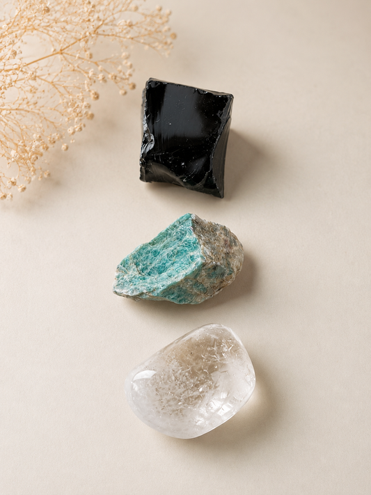Pack de minerales de protección, detalle de las piedras