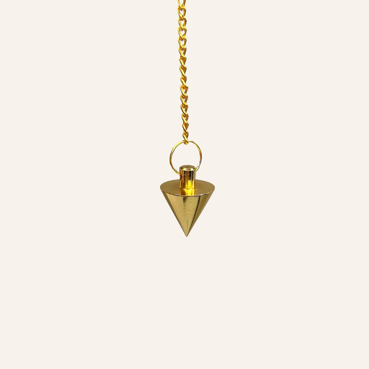 Péndulo cono de metal pequeño con cadena laton