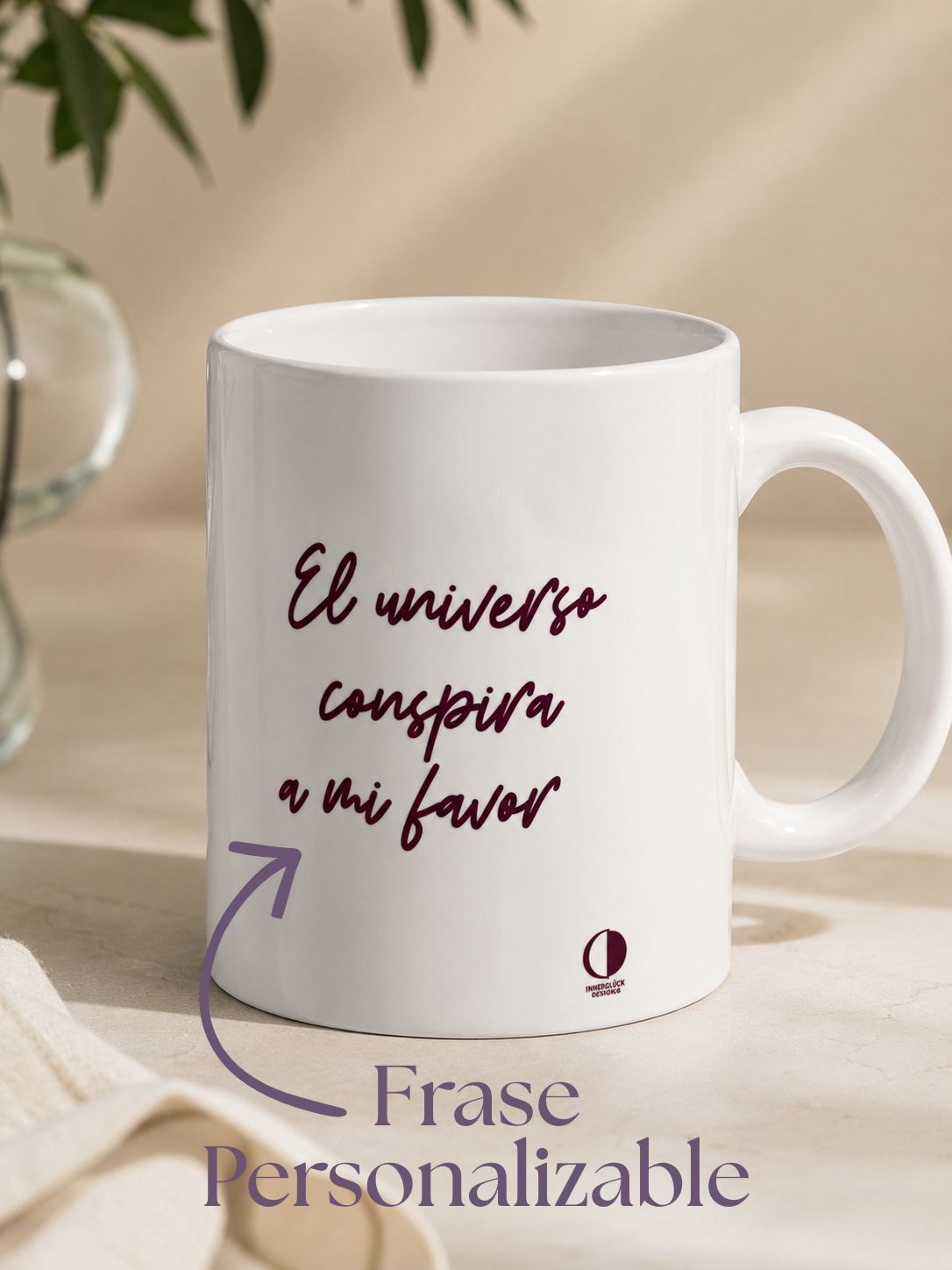 Taza de cerámica personalizable con flor de loto del pack amor incondicional